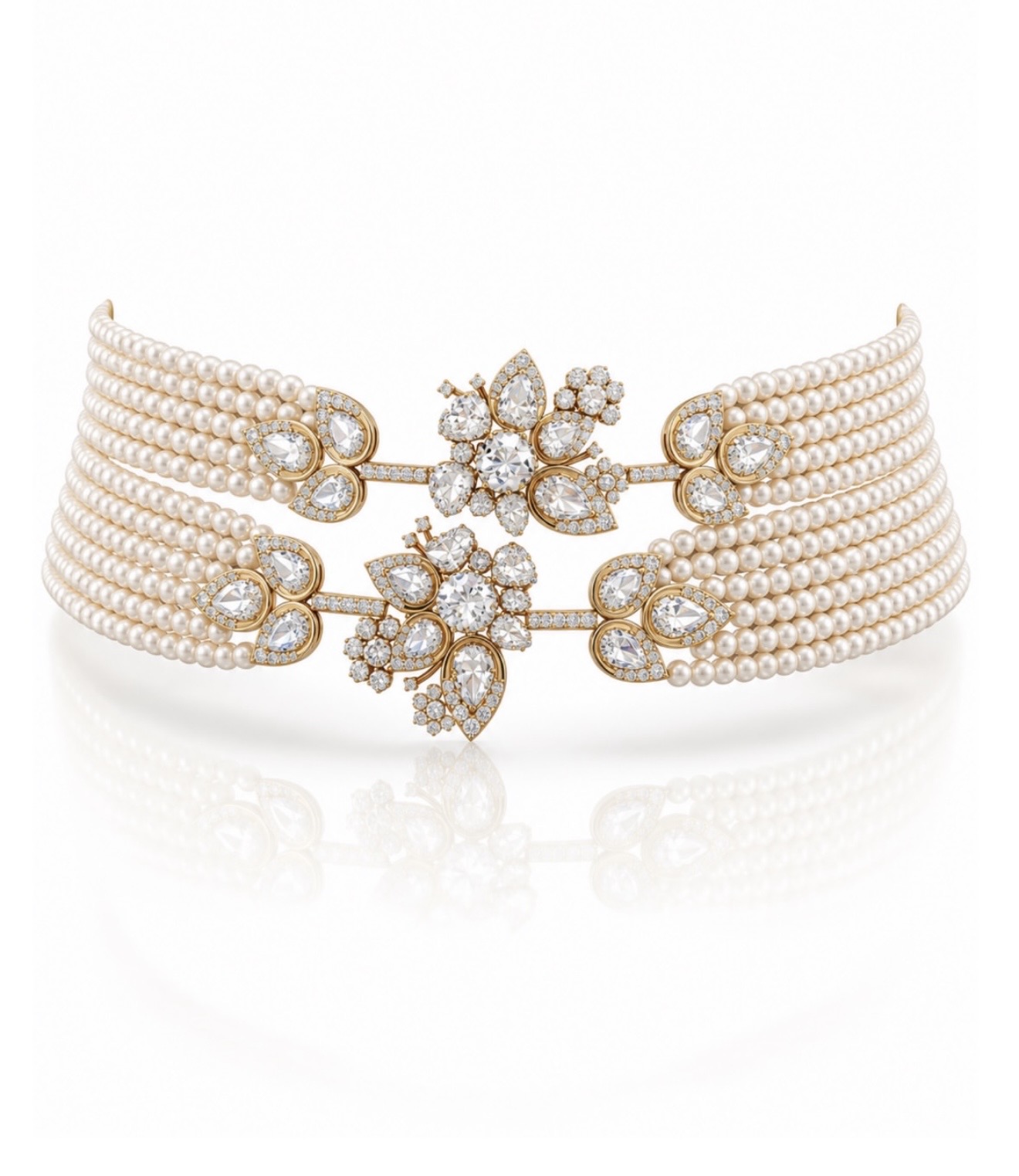 Pearl and polki choker by Jewelure by Ruchi Khater