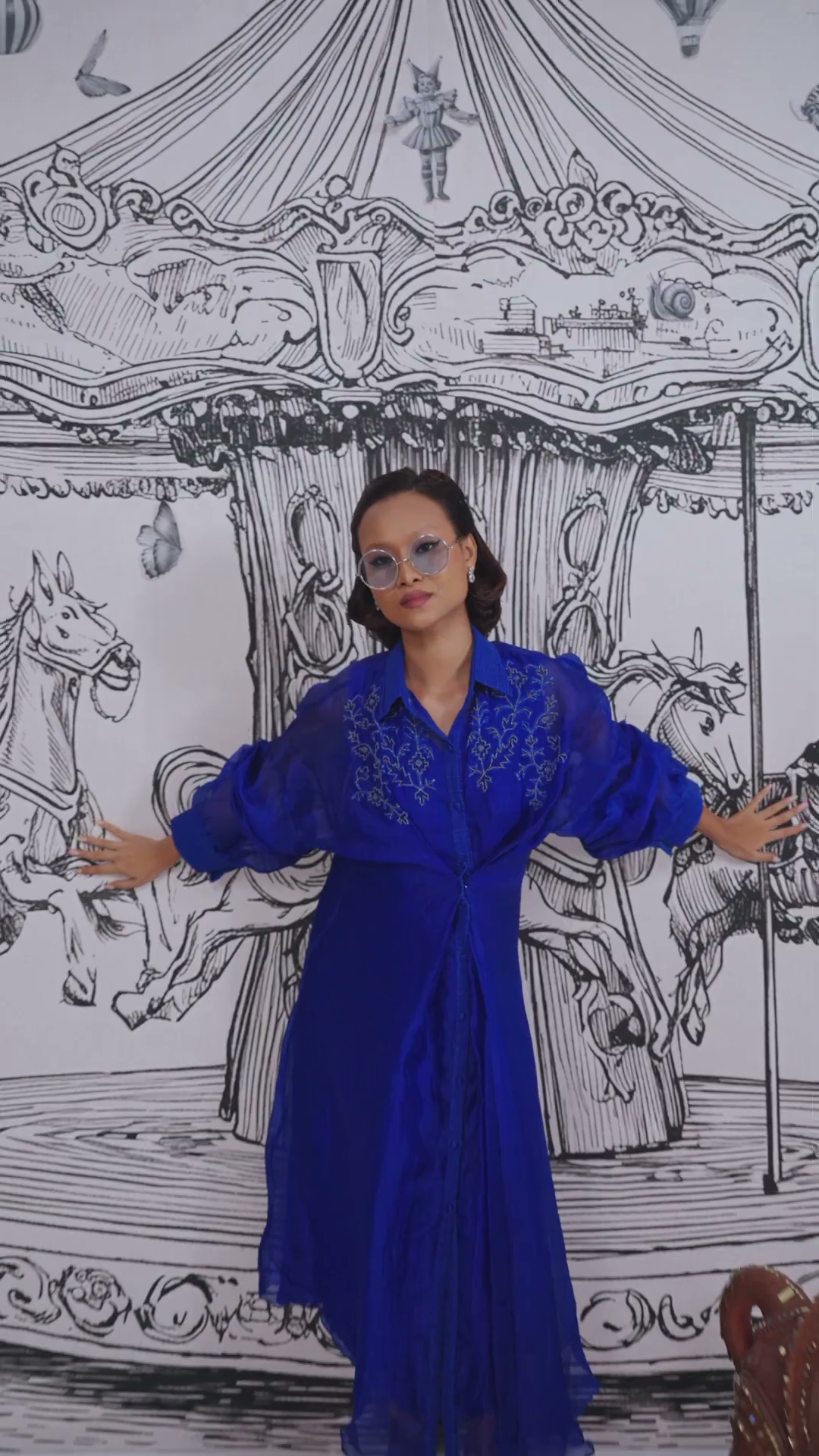 Cobalt dress by sshilpa samriya